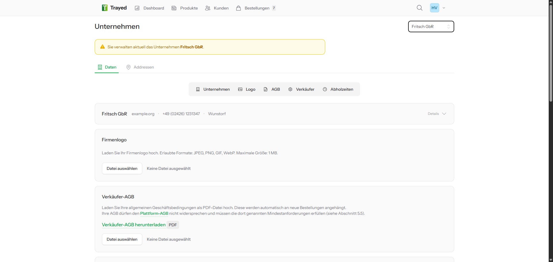 Screenshot: Agent-Verwaltung