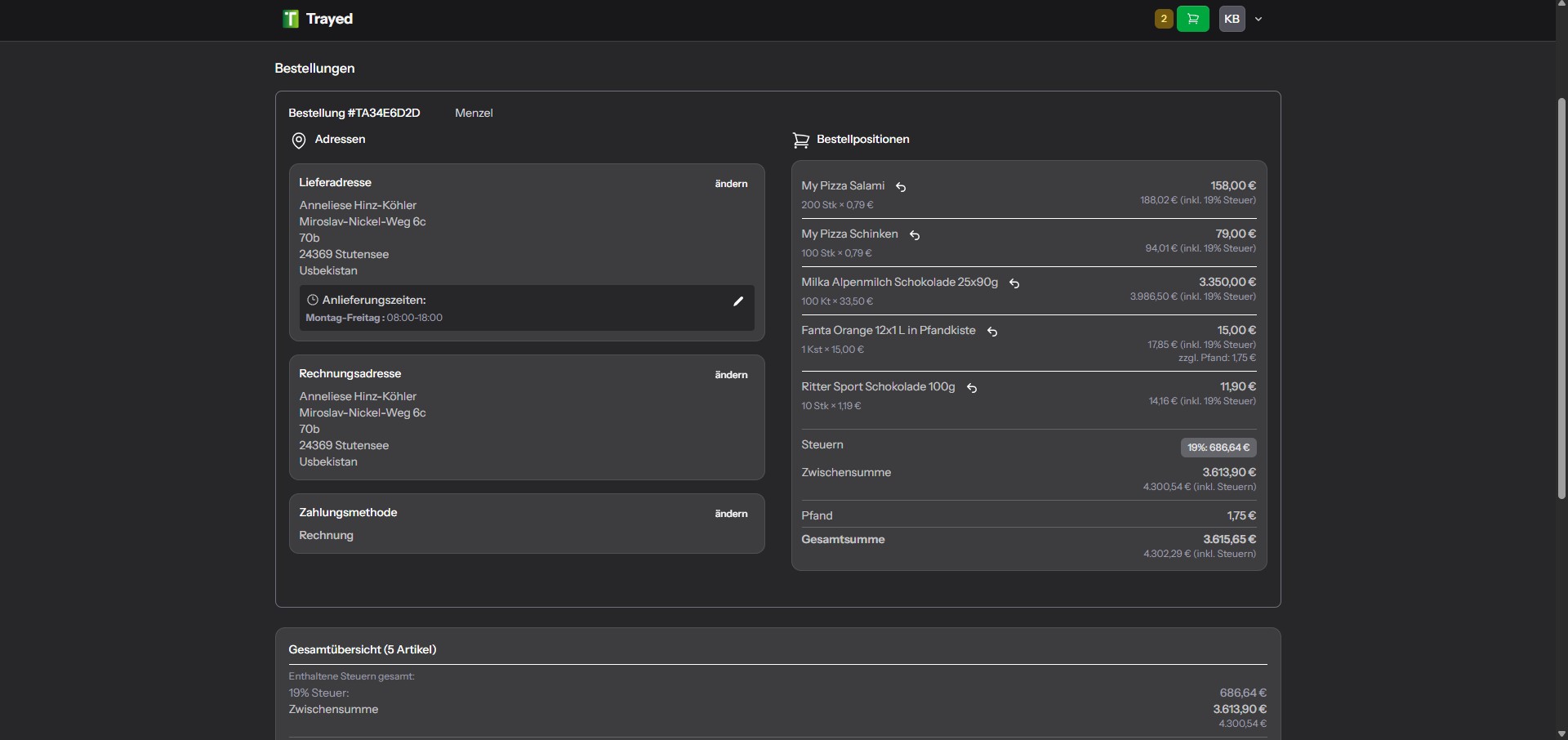 Screenshot: Checkout