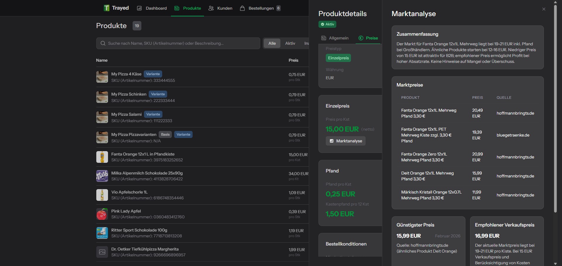 Screenshot: KI-Marktanalyse