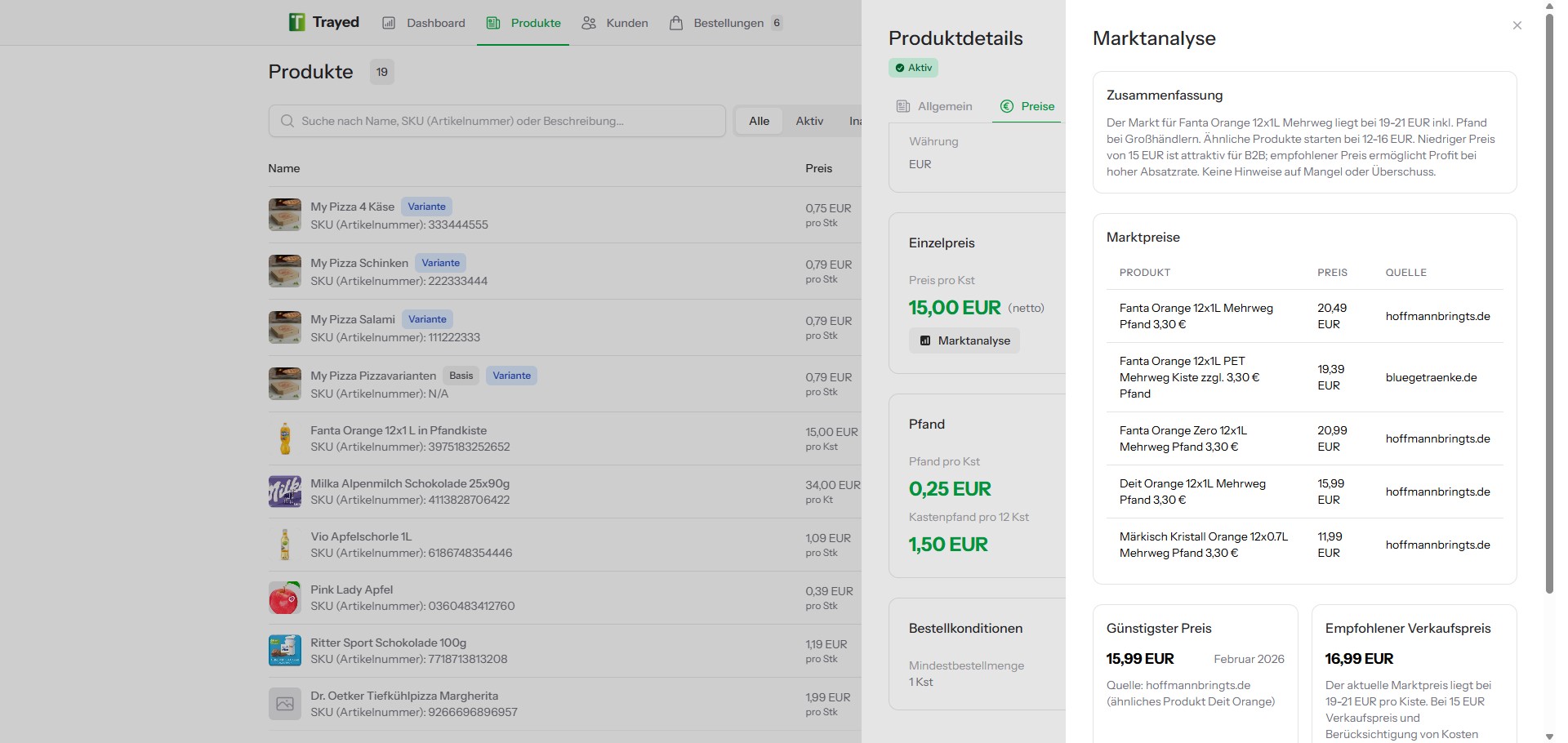 Screenshot: KI-Marktanalyse