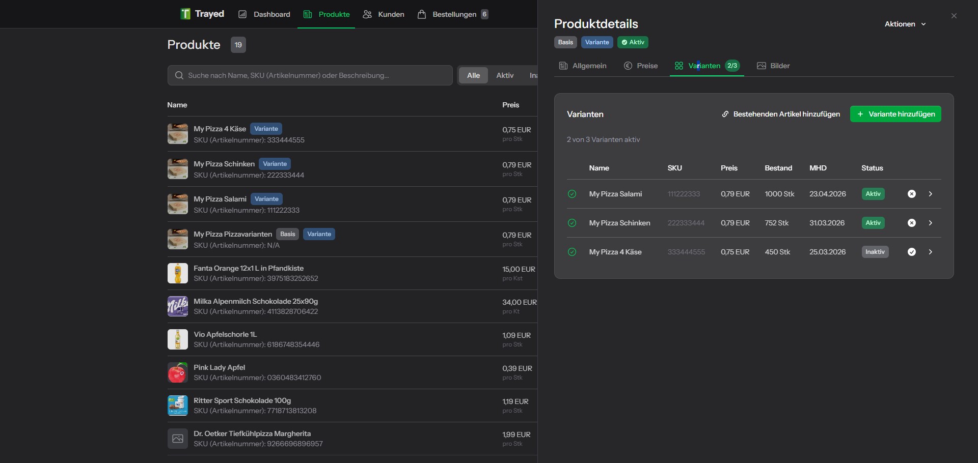 Screenshot: Varianten & Bundles