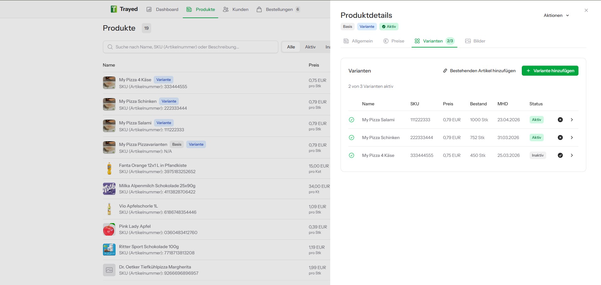 Screenshot: Varianten & Bundles